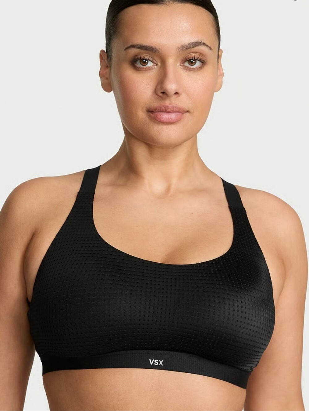 NWT Victoria's Secret Black Women's VSX Lightweight Mesh Sports Bra Size 36C